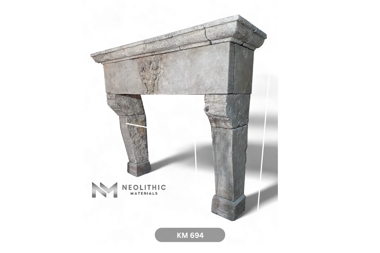 Reclaimed Limestone Mantel - Image 3